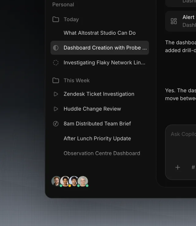 Altostrat Studio dashboard creation task